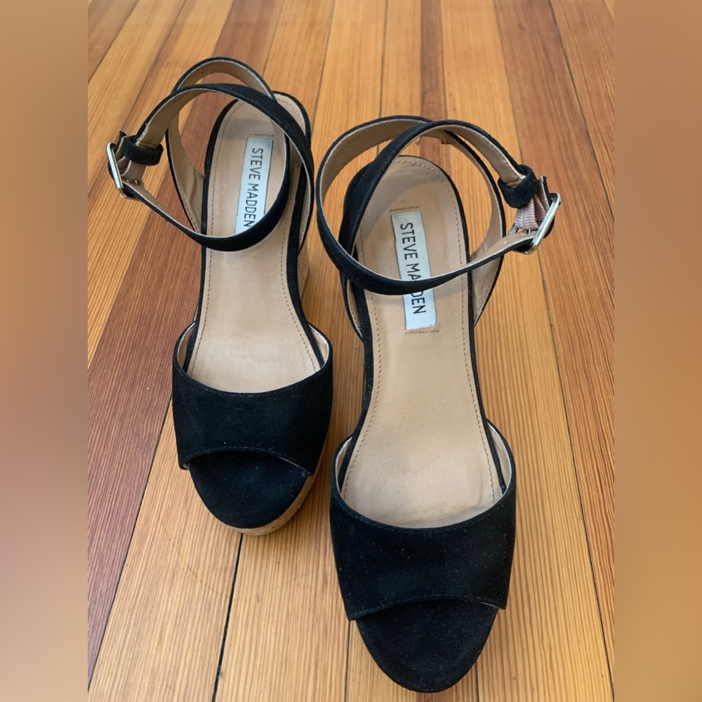 Steve Madden cork wedge heels, size 7